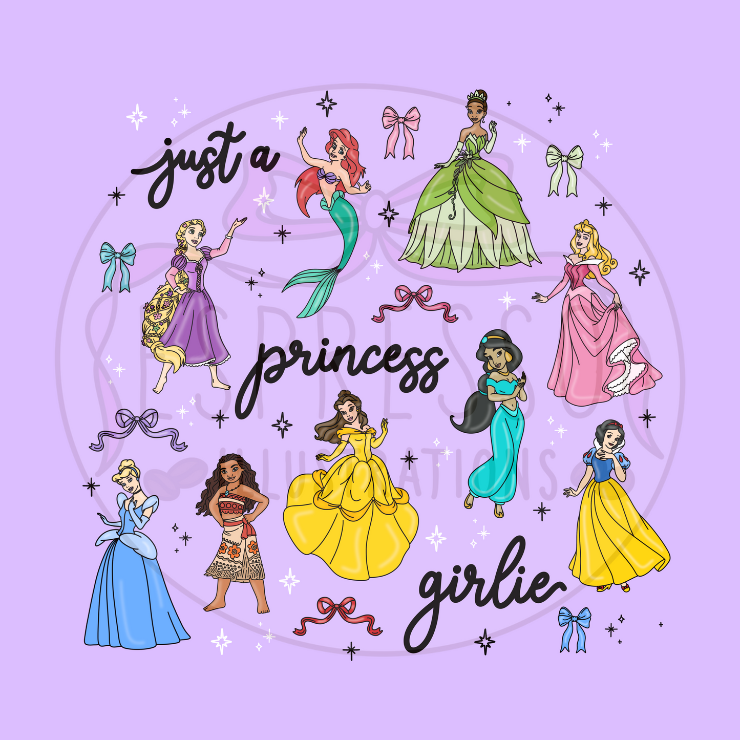 Disney Princess Mashup PNG | Just a Princess Girlie PNG *BLACK*