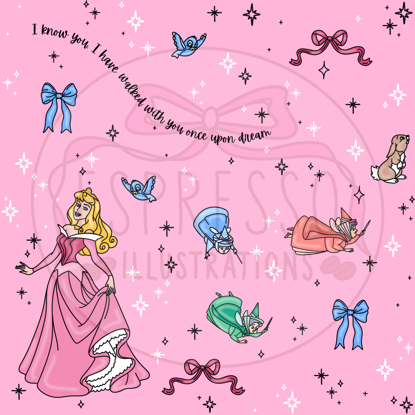Disney Aurora Princess Seamless Pattern