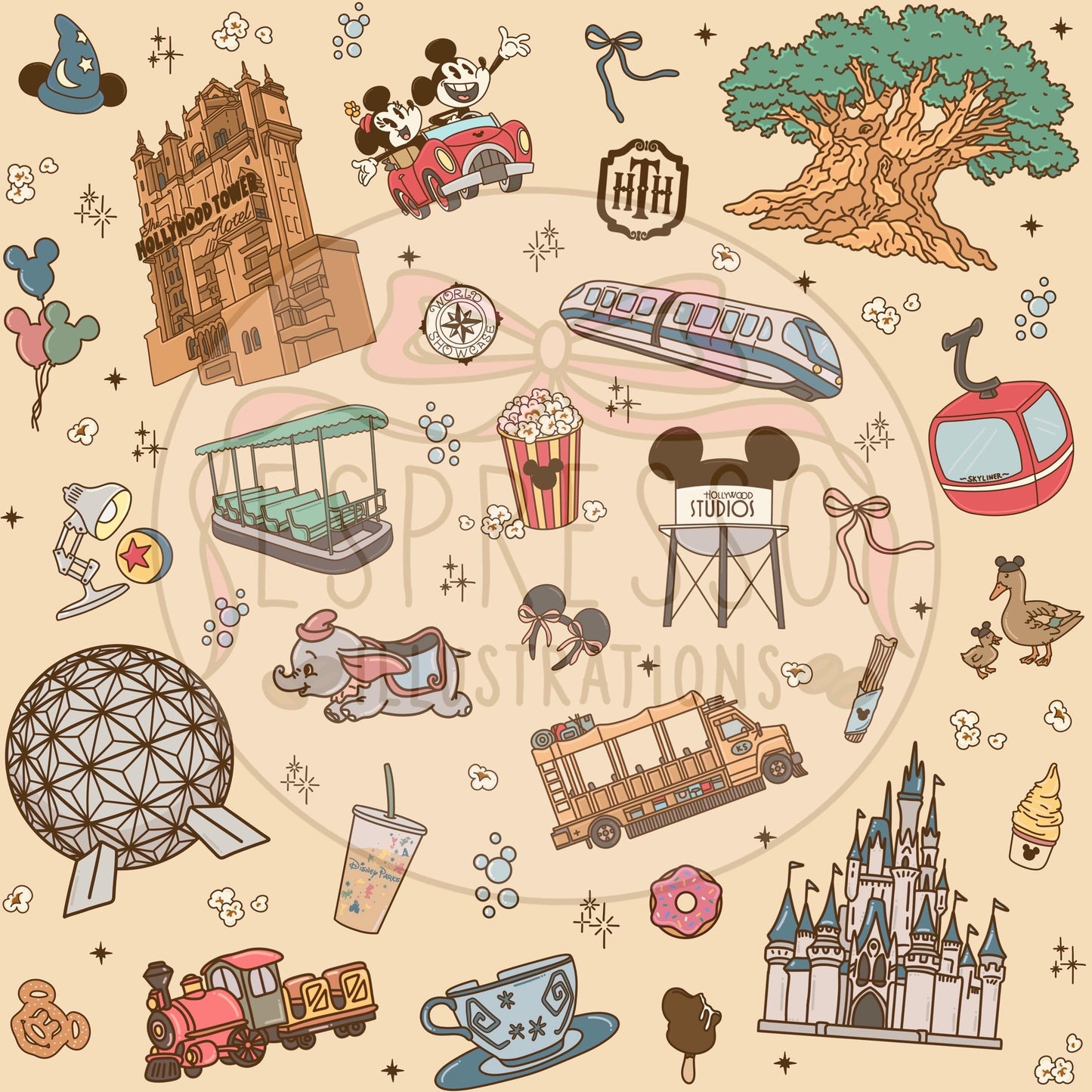 Park Hopper Dis ney Seamless Pattern, Disney Parks, Magical worlds Park Hopper, Di sney Seamless Pattern