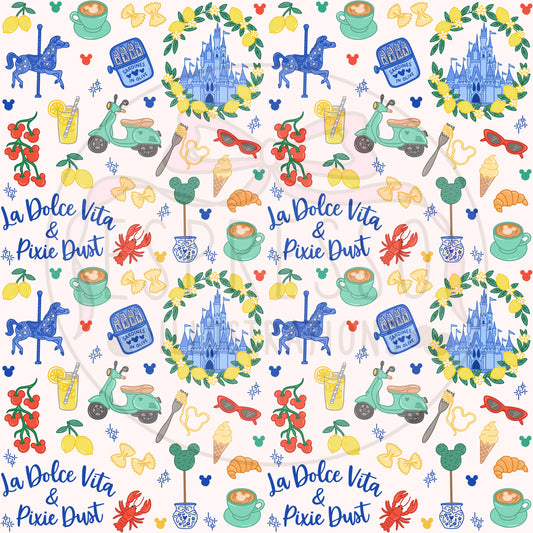 Disney La Dolce Vita Seamless, Disney Parks, La Dolce Vita, Italian Summer Seamless, Disney La Dolce Vita Seamless Pattern, Amalfi Coast