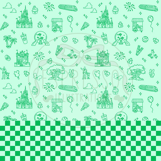 Neon Park Hopper Doodle Dis ney Seamless Pattern, Dis ney Parks, Di sney Seamless Pattern (Comes with coordinating checker seamless)