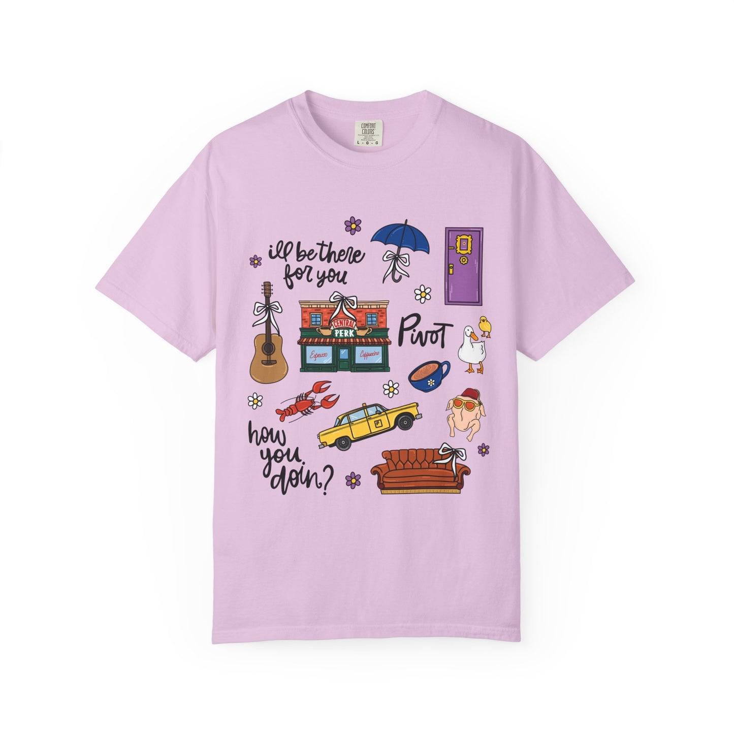 Friends TV Icons T-shirt | Central Perk, Couch, Pivot, How You Doin'
