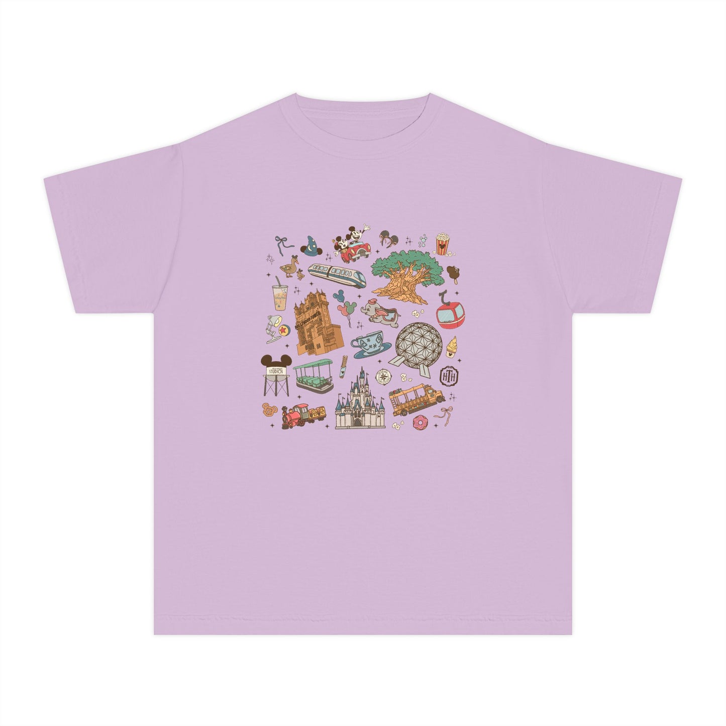 Kids Park Hopper Icons Tee | Dis ney Park Hopper T-shirt | Magic Kingdom | Animal Kingdom | Epcot | Hollywood Studios
