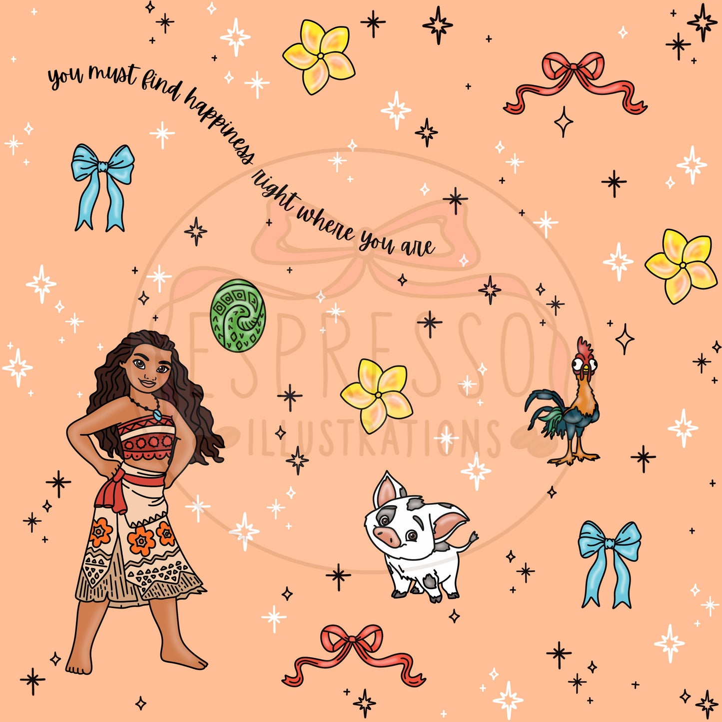 Dis ney Moana Seamless Pattern, Dis ney Princess, Moana Seamless, Island Princess Seamless Pattern.