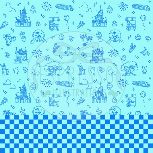Neon Park Hopper Doodle Dis ney Seamless Pattern, Dis ney Parks, Di sney Seamless Pattern (Comes with coordinating checker seamless)