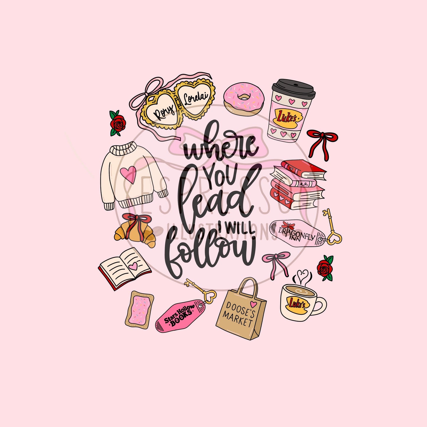 GG Girls Valentines PNG, Stars Hollow Valentines Day, Bookish Valentines Day, PNG, Valentines Sublimation