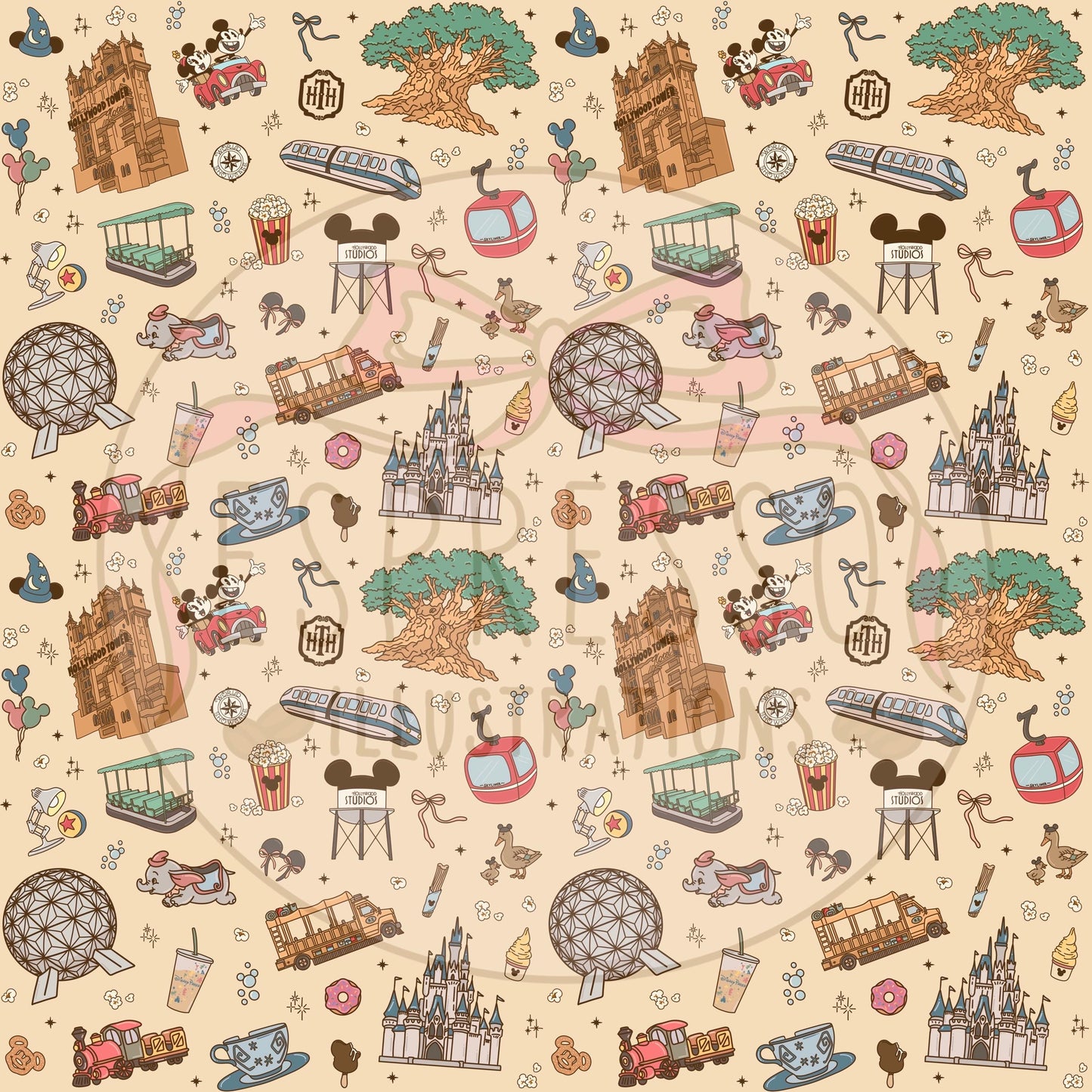Park Hopper Dis ney Seamless Pattern, Disney Parks, Magical worlds Park Hopper, Di sney Seamless Pattern