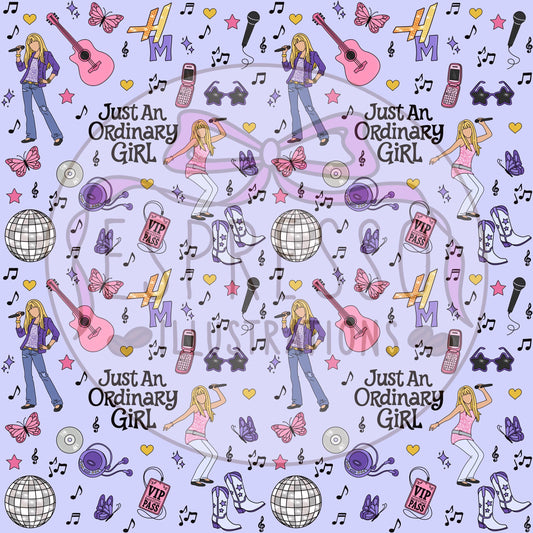 Hannah Montana Seamless Pattern, Just An Ordinary Girl, Y2K, Disney Hannah Montana Seamless Pattern.