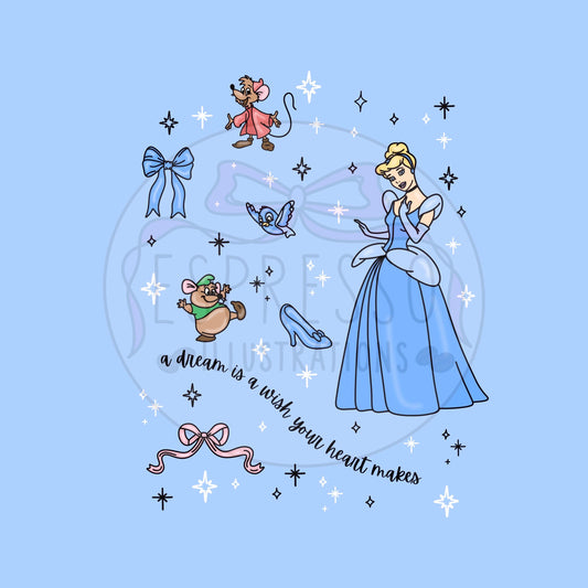 Dis ney Cinderella PNG, Dis ney Princess PNG, A Dream Is A Wish, Cinderella PNG, Disney Princess, Cinderella Sublimation