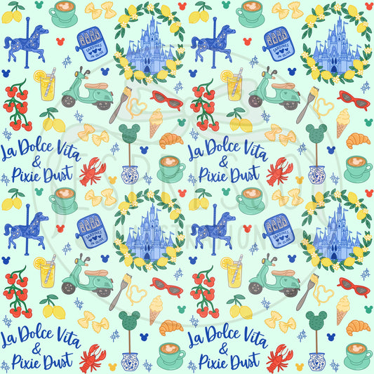 Disney La Dolce Vita Seamless, Disney Parks PNG, La Dolce Vita, Italian Summer Seamless, Disney La Dolce Vita Seamless Pattern, Amalfi Coast