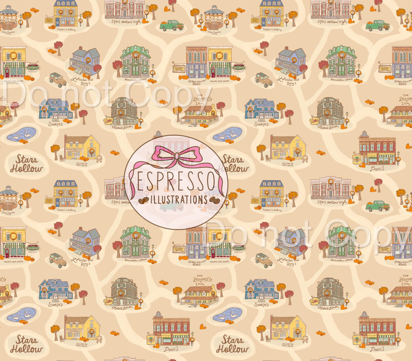 GG Girls Map Seamless, Stars Hollow Autumn Festival, Stars Hollow Map Seamless, GG Girls Seamless, Lukes Diner, Gilmore Fall