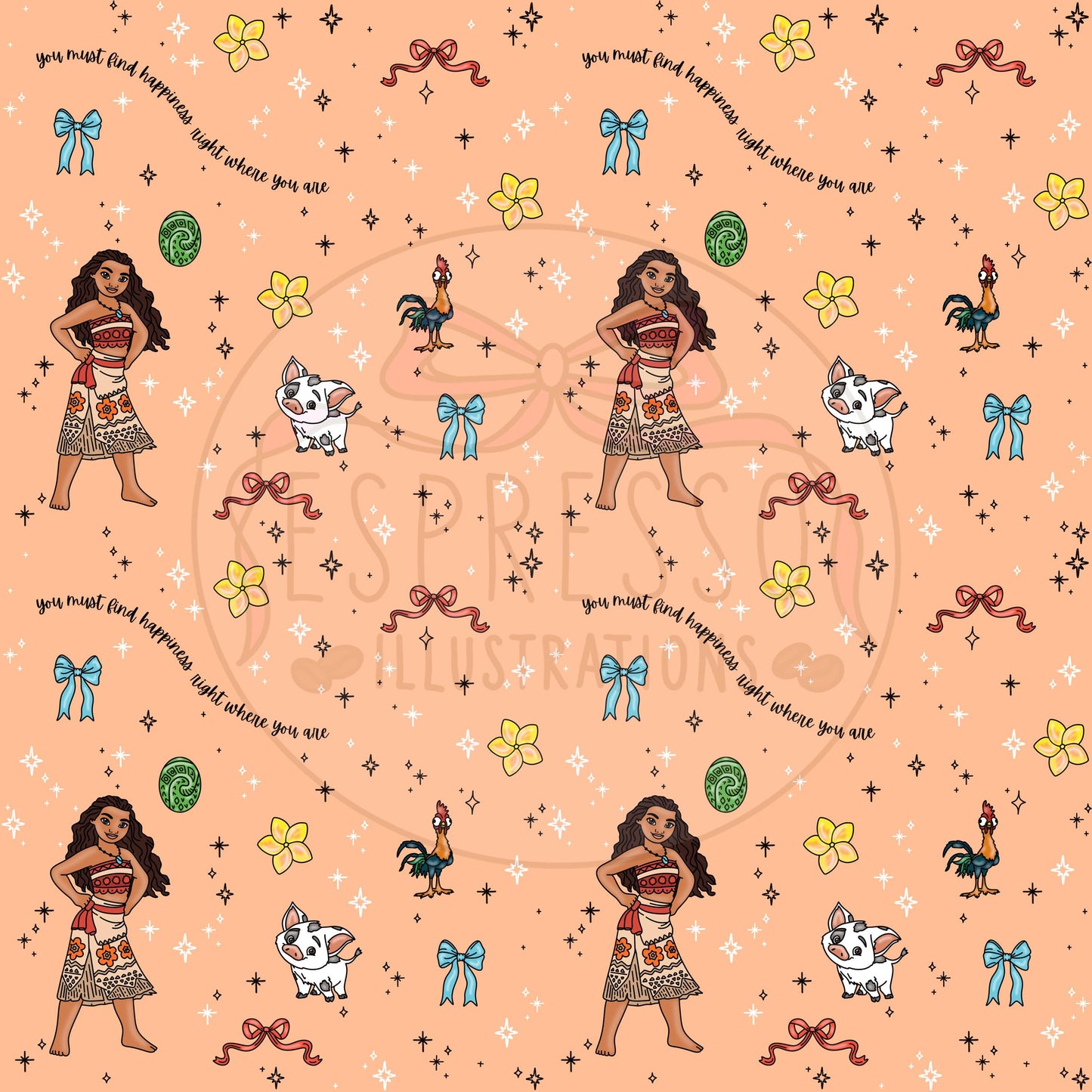 Dis ney Moana Seamless Pattern, Dis ney Princess, Moana Seamless, Island Princess Seamless Pattern.