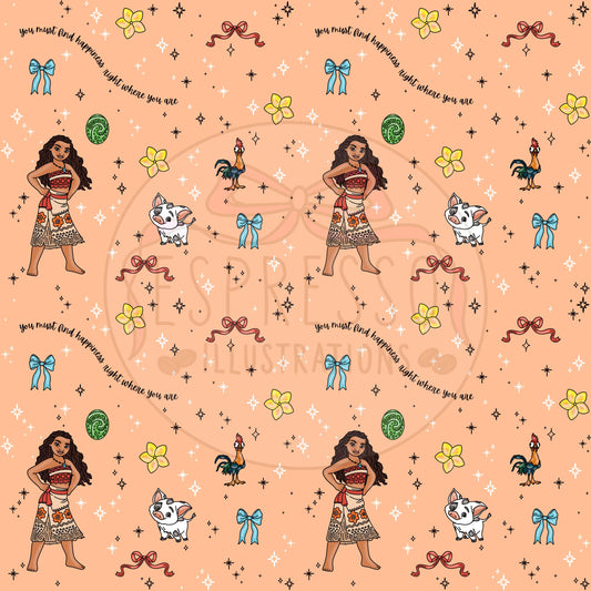 Dis ney Moana Seamless Pattern, Dis ney Princess, Moana Seamless, Island Princess Seamless Pattern.