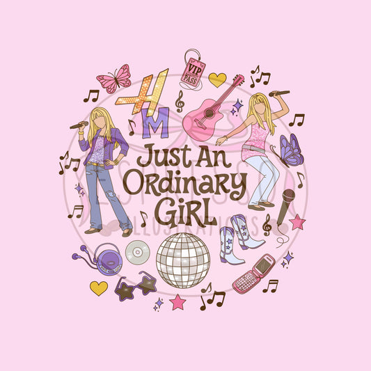 Hannah Montana PNG, Just An Ordinary Girl PNG, Y2K, Y2K PNG, Disney Sublimation, Disney Hannah Montana, Disney png, Brown Outline