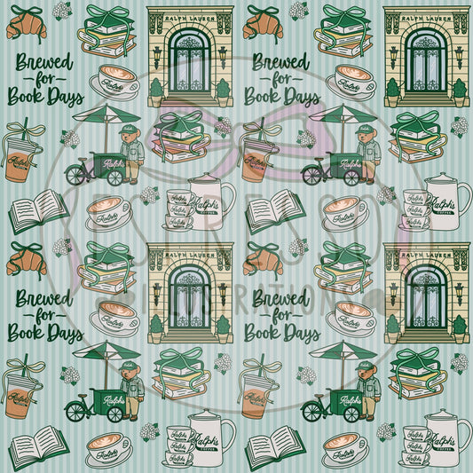 Ralph’s Coffee Seamless Pattern, Ralph’s Coffee NYC, Bookish Ralph’s Coffee, Ralph Lauren Polo, NYC Coffee Bookish Seamless Pattern.
