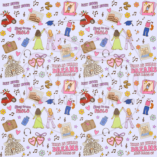 Lizzie Mcguire Seamless Pattern, This Is What Dreams Are Made Of, Y2K, Disney Lizzie Mcguire Movie, Sing To Me Paolo, Y2K Seamless Pattern.