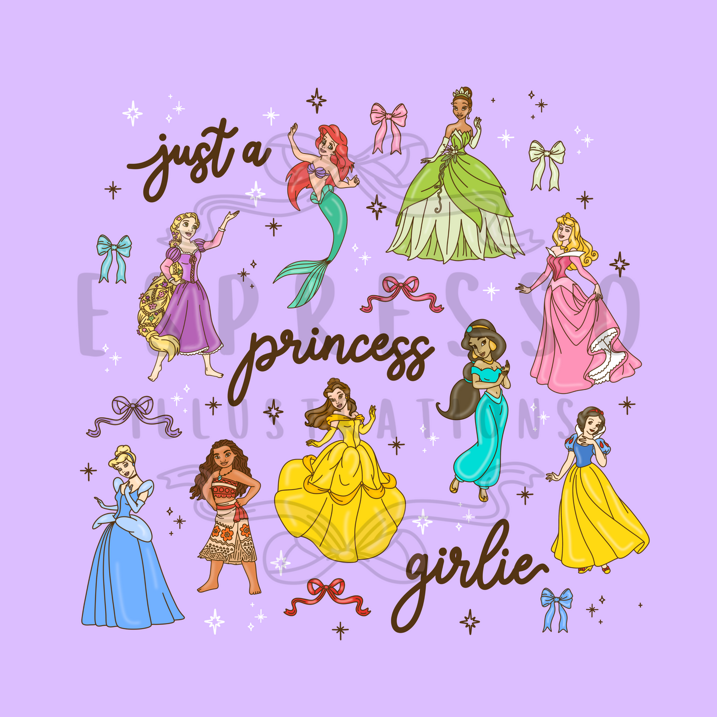 Disney Princess Mashup PNG | Just a Princess Girlie PNG *BROWN*