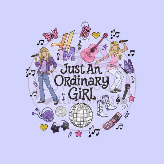 Hannah Montana PNG, Just An Ordinary Girl PNG, Y2K, Y2K PNG, Disney Sublimation, Disney Hannah Montana, Disney png, Black Outline