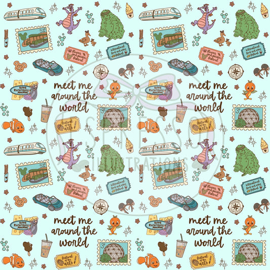 Epcot Seamless Pattern, Disney Parks, Flower and Garden Seamless, Figment Seamless, Disney Snacks Seamless Pattern, Living With The Land