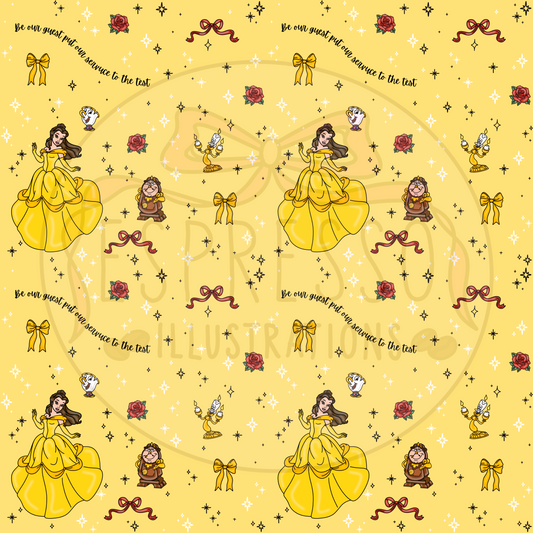 Disney Belle Princess Seamless Pattern