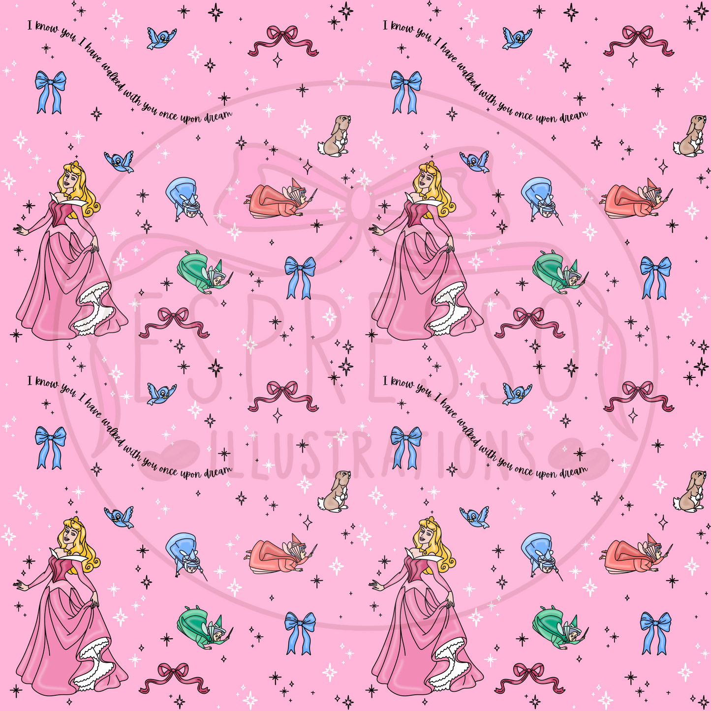 Disney Aurora Princess Seamless Pattern