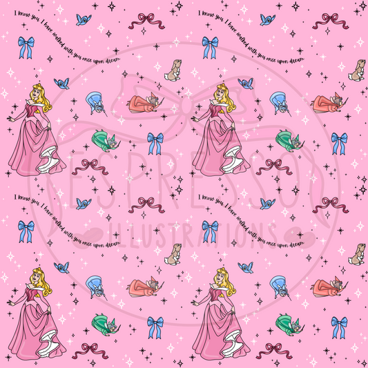 Disney Aurora Princess Seamless Pattern
