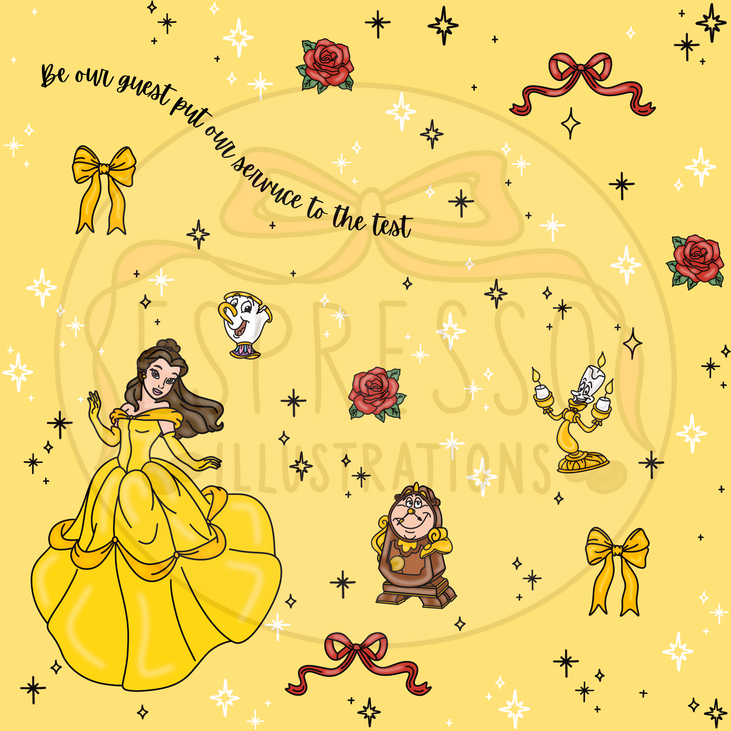 Disney Belle Princess Seamless Pattern
