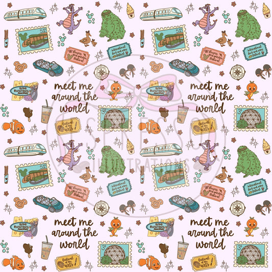 Epcot Seamless Pattern, Disney Parks, Flower and Garden Seamless, Figment Seamless, Disney Snacks Seamless Pattern, Living With The Land