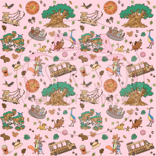 Animal Kingdom Seamless Pattern, Disney Parks, Kilimanjaro Safaris, Disney Snacks Seamless Pattern, Zootopia, Encanto, Pandora Avatar