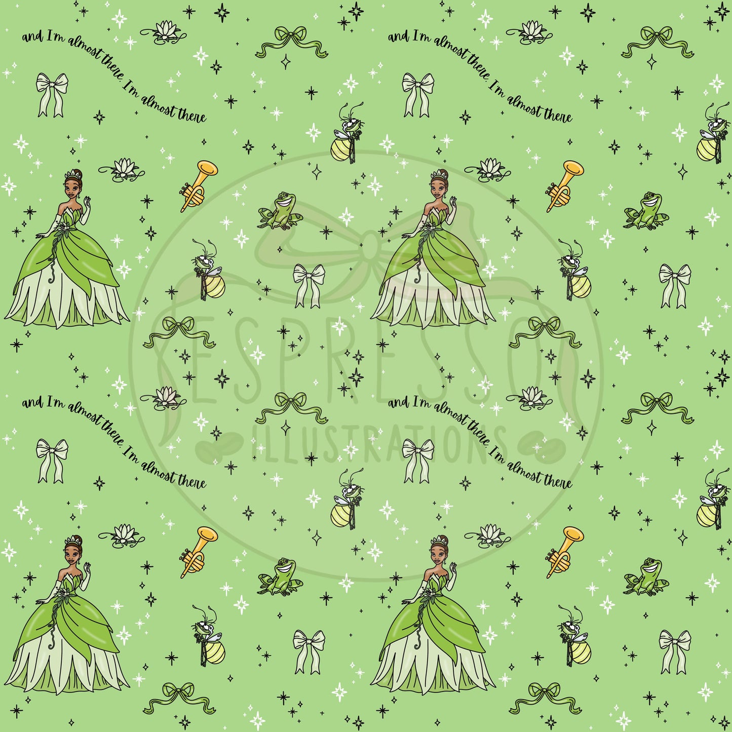 Dis ney Tiana Seamless Pattern, Dis ney Princess, Princess & the Frog, Tiana Princess and the Frog Seamless Pattern