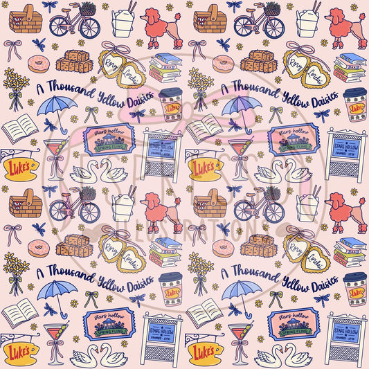 GG Girls Spring Seamless, Stars Hollow Spring Fling, Bookish Spring Day, Spring Seamless, GG Girls Seamless Pattern