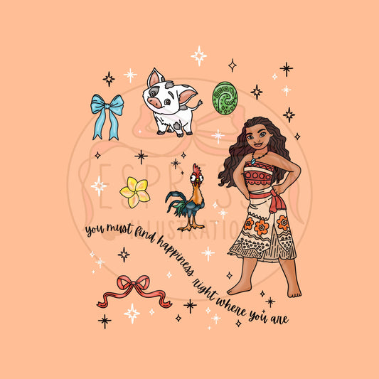 Dis ney Moana PNG, Dis ney Princess PNG, Island Princess, Moana Pua HeiHei PNG, Disney Princess, Moana Princess Sublimation