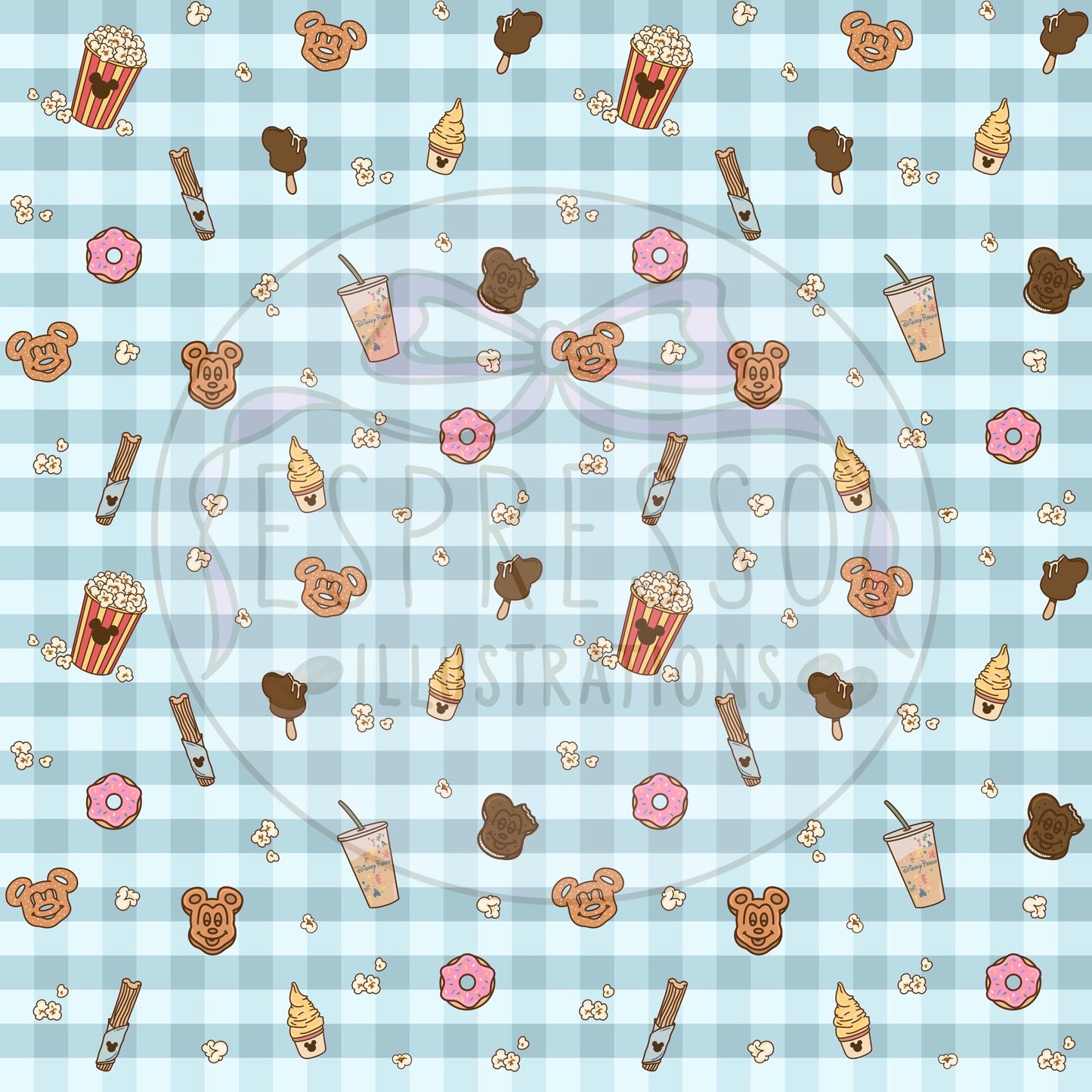 Dis ney Snacks Seamless Pattern, Dis ney Parks, Hub Grass, Here For The Snacks, Dis ney Snacks Seamless Pattern.