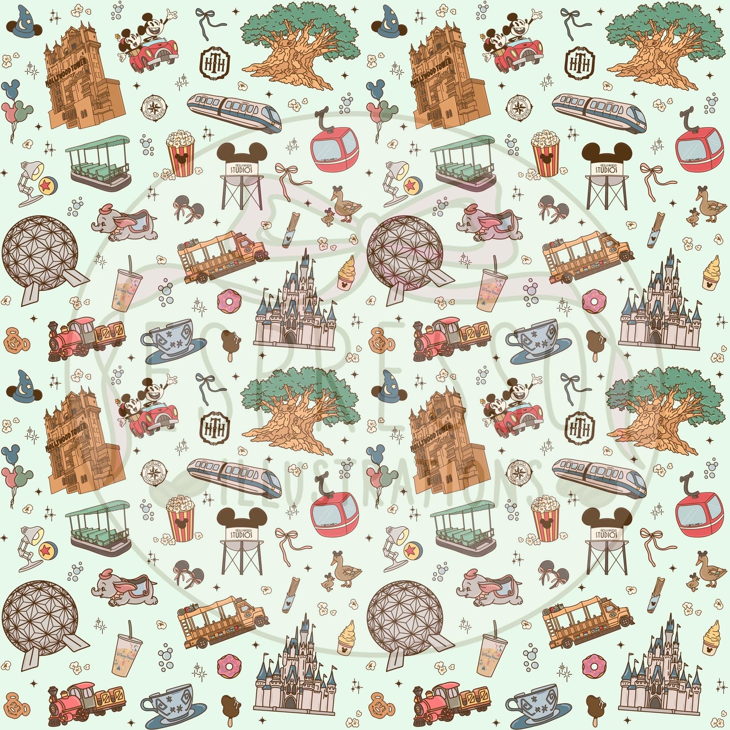 Park Hopper Dis ney Seamless Pattern, Disney Parks, Magical worlds Park Hopper, Di sney Seamless Pattern