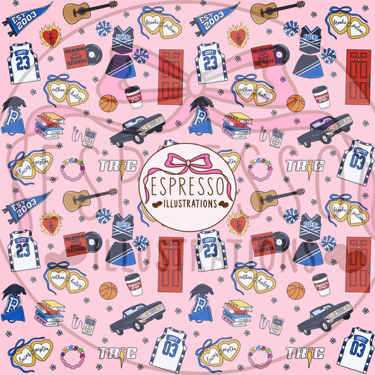 OTH Seamless Pattern, One Tree Hill, Ravens, TRIC, One Tree Hill Tv Show Seamless Pattern