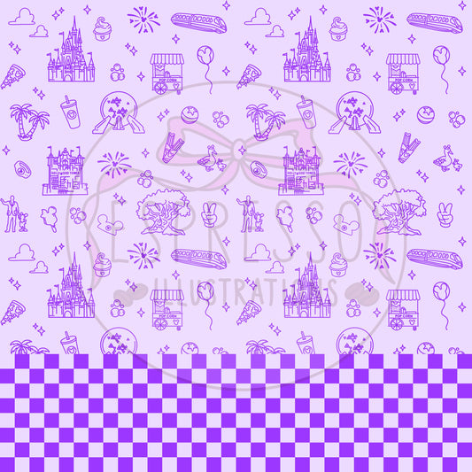 Neon Park Hopper Doodle Dis ney Seamless Pattern, Dis ney Parks, Di sney Seamless Pattern (Comes with coordinating checker seamless)