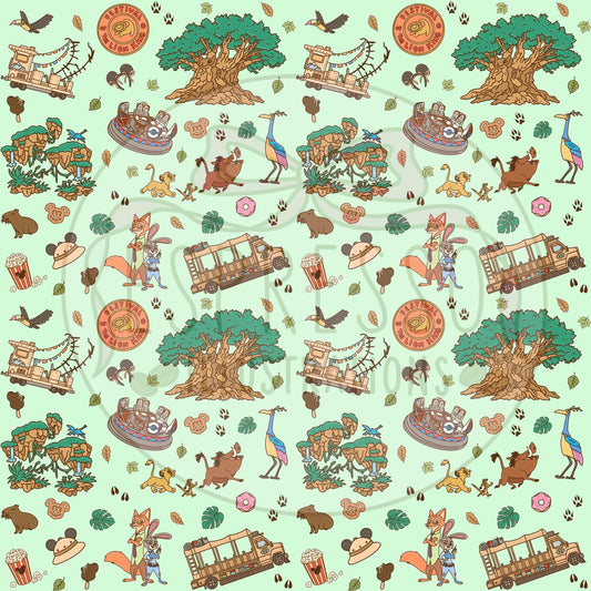 Animal Kingdom Seamless Pattern, Disney Parks, Kilimanjaro Safaris, Disney Snacks Seamless Pattern, Zootopia, Encanto, Pandora Avatar